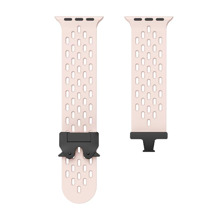 For Apple Watch 46mm / 49mm / 45mm / 44mm Kalebol Mesh Umbrella Buckle Silicone Watch Strap(Sand Pink) - Watch Bands by Kalebol | Online Shopping South Africa | PMC TechLife | Buy Now Pay Later Mobicred