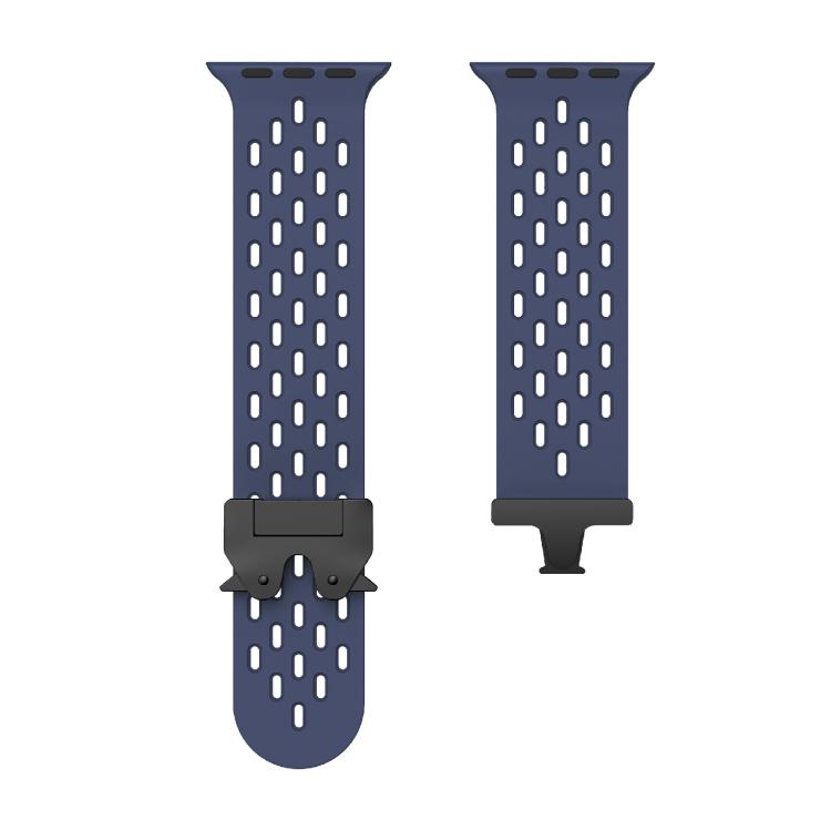 For Apple Watch 46mm / 49mm / 45mm / 44mm Kalebol Mesh Umbrella Buckle Silicone Watch Strap(Midnight Blue) - Watch Bands by Kalebol | Online Shopping South Africa | PMC TechLife | Buy Now Pay Later Mobicred