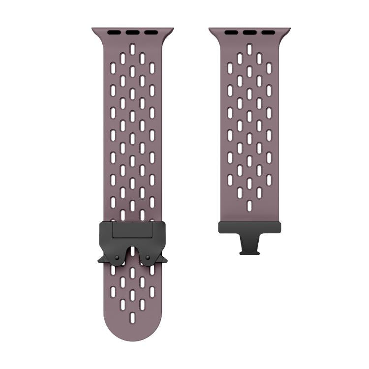 For Apple Watch 46mm / 49mm / 45mm / 44mm Kalebol Mesh Umbrella Buckle Silicone Watch Strap(Smoky Purple) - free shipping - PMC TechLife - Order now!