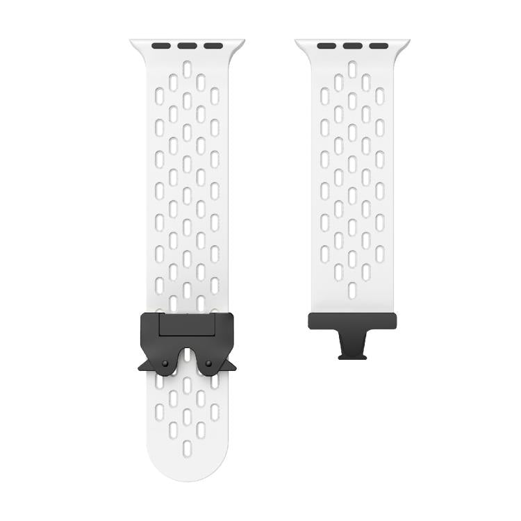 For Apple Watch 42mm / 41mm / 40mm / 38mm Kalebol Mesh Umbrella Buckle Silicone Watch Strap(White) - Watch Bands by Kalebol | Online Shopping South Africa | PMC TechLife | Buy Now Pay Later Mobicred