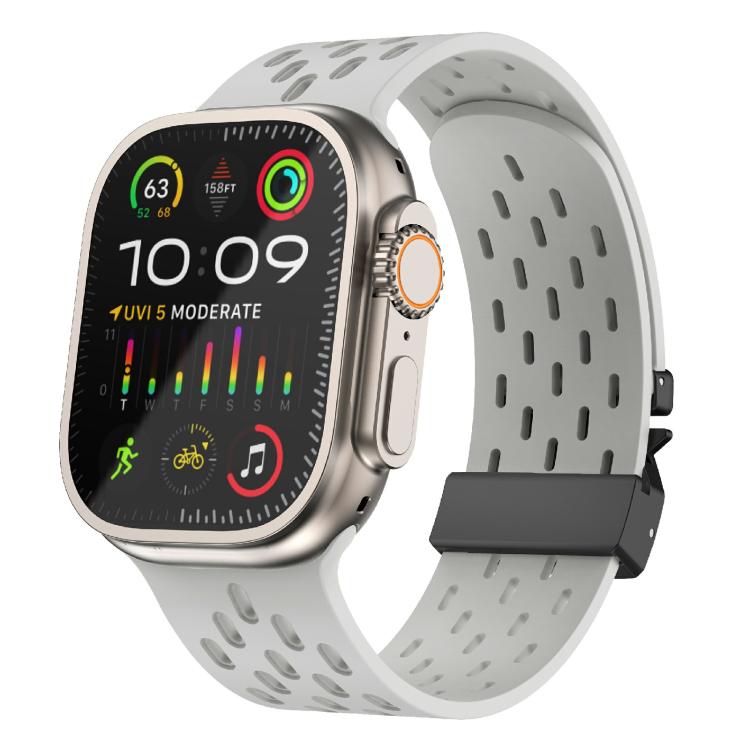 For Apple Watch 42mm / 41mm / 40mm / 38mm Kalebol Mesh Umbrella Buckle Silicone Watch Strap(Grey) - Watch Bands by Kalebol | Online Shopping South Africa | PMC TechLife | Buy Now Pay Later Mobicred