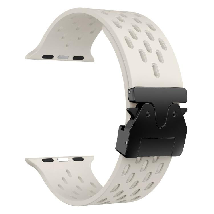 For Apple Watch 42mm / 41mm / 40mm / 38mm Kalebol Mesh Umbrella Buckle Silicone Watch Strap(Starlight) - Watch Bands by Kalebol | Online Shopping South Africa | PMC TechLife | Buy Now Pay Later Mobicred