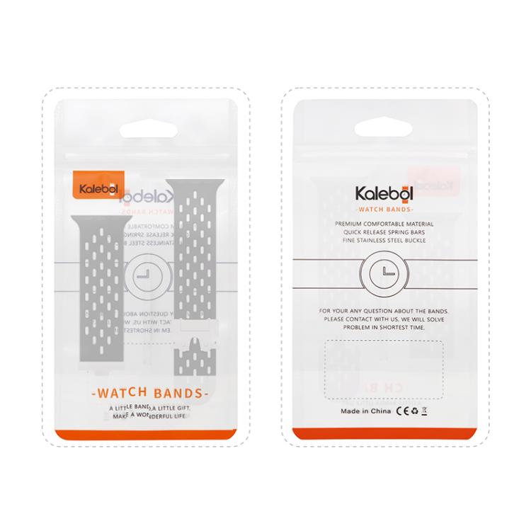 For Apple Watch 42mm / 41mm / 40mm / 38mm Kalebol Mesh Silver Umbrella Buckle Silicone Strap(Space Grey) - free shipping - PMC TechLife - Order now!