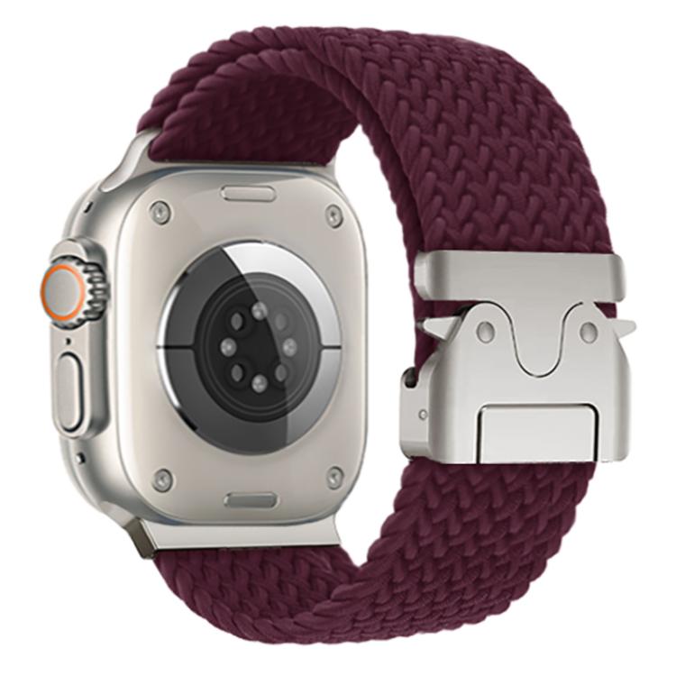 For Apple Watch 46mm / 49mm / 45mm / 44mm Kalebol Wide Umbrella Braided Strap(Wine Red) - Watch Bands by Kalebol | Online Shopping South Africa | PMC TechLife | Buy Now Pay Later Mobicred