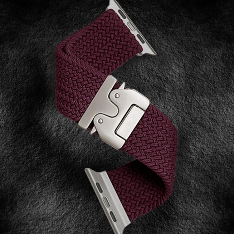 For Apple Watch 46mm / 49mm / 45mm / 44mm Kalebol Wide Umbrella Braided Strap(Wine Red) - Watch Bands by Kalebol | Online Shopping South Africa | PMC TechLife | Buy Now Pay Later Mobicred