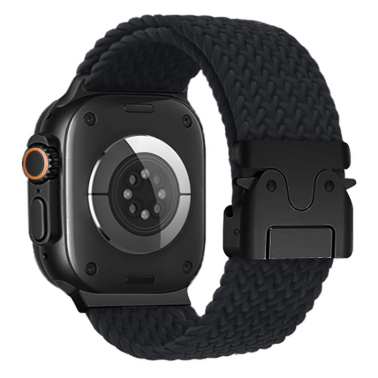 For Apple Watch 42mm / 41mm / 40mm / 38mm Kalebol Wide Umbrella Braided Strap(Black) - free shipping - PMC TechLife - Order now!