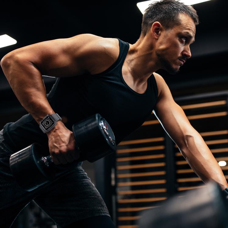 For Apple Watch 46mm / 45mm / 44mm / 42mm VIETAO Carbon Fiber Silicone Strap(Transparent Grey) - free shipping - PMc TechLife - Order now!