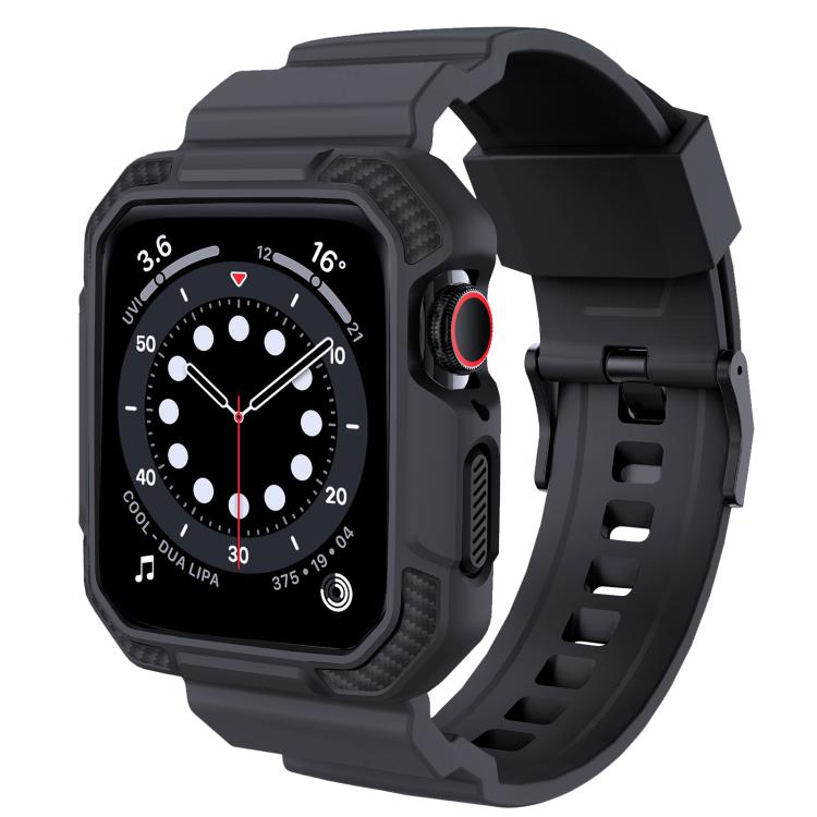 For Apple Watch 42mm / 41mm / 40mm / 38mm VIETAO Carbon Fiber Silicone Strap(Dark Gray) - free shipping - PMc TechLife - Order now!