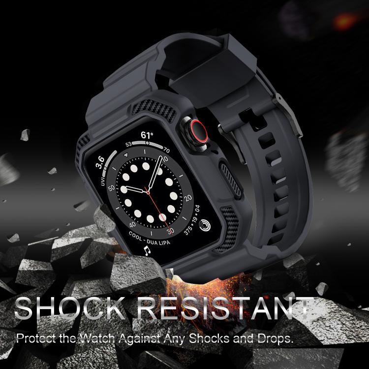 For Apple Watch 42mm / 41mm / 40mm / 38mm VIETAO Carbon Fiber Silicone Strap(Dark Gray) - free shipping - PMc TechLife - Order now!