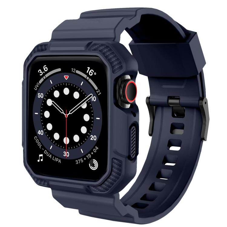 For Apple Watch 42mm / 41mm / 40mm / 38mm VIETAO Carbon Fiber Silicone Strap(Dark Blue) - free shipping - PMc TechLife - Order now!