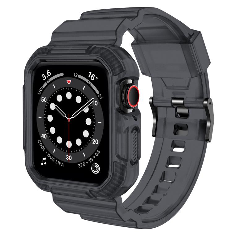For Apple Watch 42mm / 41mm / 40mm / 38mm VIETAO Carbon Fiber Silicone Strap(Transparent Grey) - free shipping - PMc TechLife - Order now!