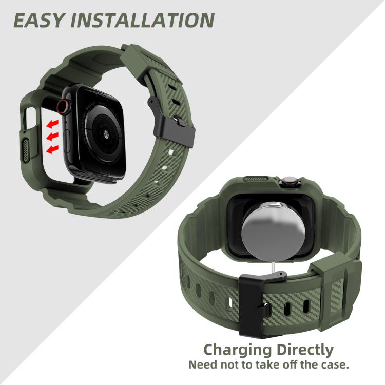 For Apple Watch Ultra 2 / 1 49mm VIETAO Carbon Fiber Silicone Strap(Grass Green) - free shipping - PMc TechLife - Order now!