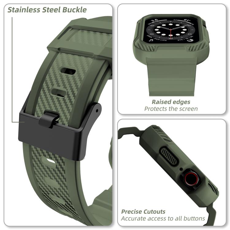 For Apple Watch Ultra 2 / 1 49mm VIETAO Carbon Fiber Silicone Strap(Grass Green) - free shipping - PMc TechLife - Order now!