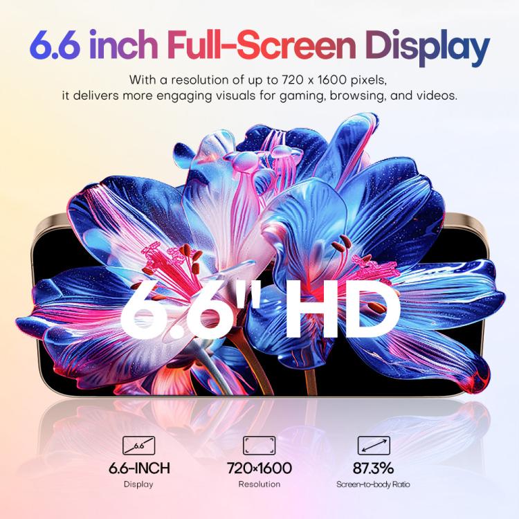 A88A / i16 Pro Max, 6GB+64GB, 6.6 inch Android 12 MTK6762 Helio G25 Octa Core, NFC, OTG, Network: 4G, Dual SIM, Plug:US Plug(Titanium Black) - free shipping - PMc TechLife - Order now!