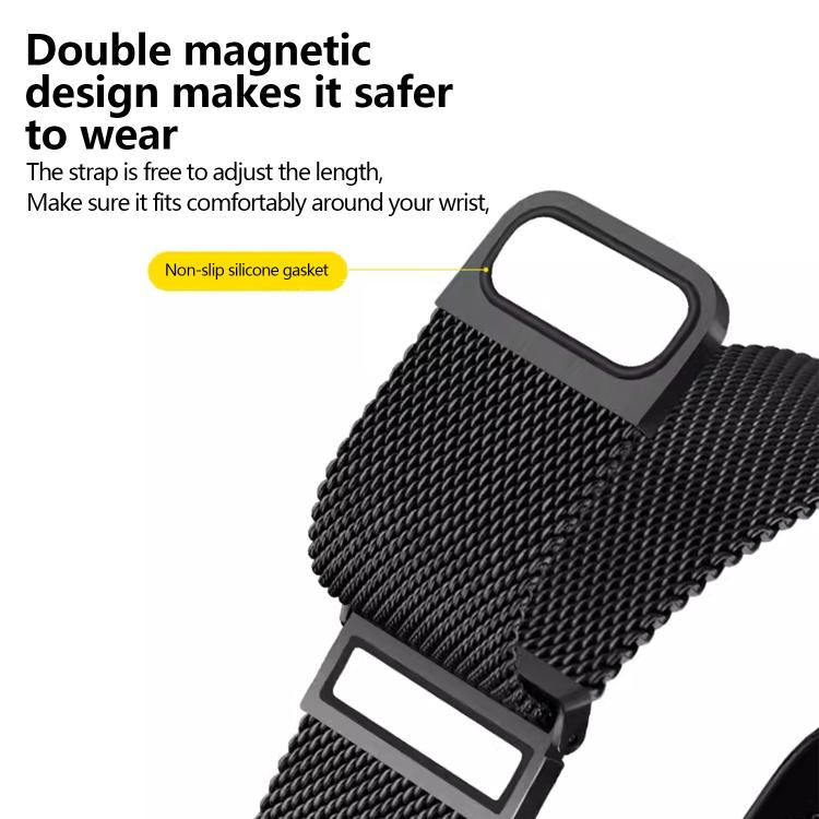 Kalebol 20mm Universal Loop Double Magnetic Buckle Milanese Strap(Black Red) - 20mm Bands by Kalebol | Online Shopping South Africa | PMc TechLife | Buy Now Pay Later Mobicred