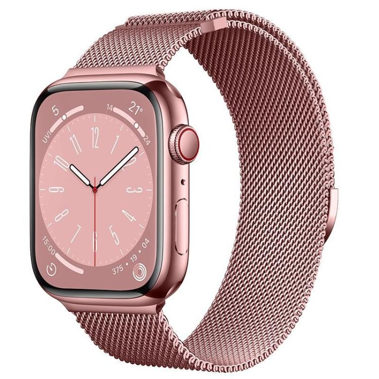 For Apple Watch 42mm / 41mm / 40mm / 38mm Kalebol Semi-circular Milanese Stainless Steel Strap(Rose Pink) - Watch Bands by Kalebol | Online Shopping South Africa | PMC TechLife | Buy Now Pay Later Mobicred