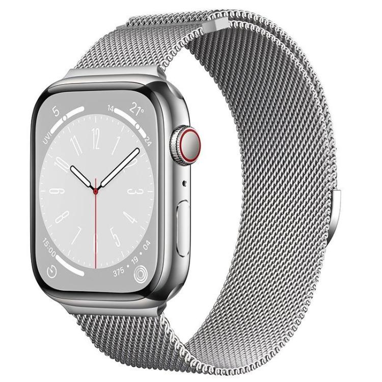 For Apple Watch 42mm / 41mm / 40mm / 38mm Kalebol Semi-circular Milanese Stainless Steel Strap(Silver) - Watch Bands by Kalebol | Online Shopping South Africa | PMC TechLife | Buy Now Pay Later Mobicred