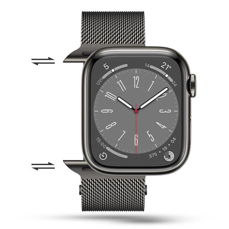 For Apple Watch 42mm / 41mm / 40mm / 38mm Kalebol Semi-circular Milanese Stainless Steel Strap(Black) - Watch Bands by Kalebol | Online Shopping South Africa | PMC TechLife | Buy Now Pay Later Mobicred