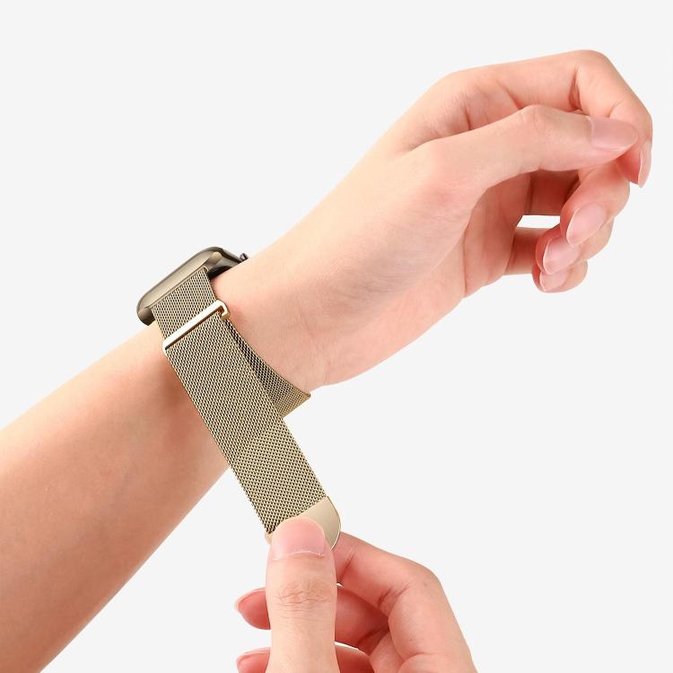 For Apple Watch 46mm / 49mm / 45mm / 44mm Kalebol Semi-circular Milanese Stainless Steel Strap(Vintage Gold) - Watch Bands by Kalebol | Online Shopping South Africa | PMC TechLife | Buy Now Pay Later Mobicred
