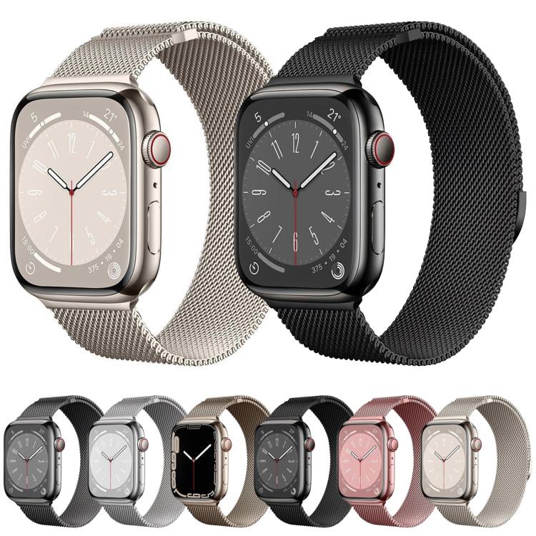 For Apple Watch 42mm / 41mm / 40mm / 38mm Kalebol Semi-circular Milanese Stainless Steel Strap(Black) - Watch Bands by Kalebol | Online Shopping South Africa | PMC TechLife | Buy Now Pay Later Mobicred