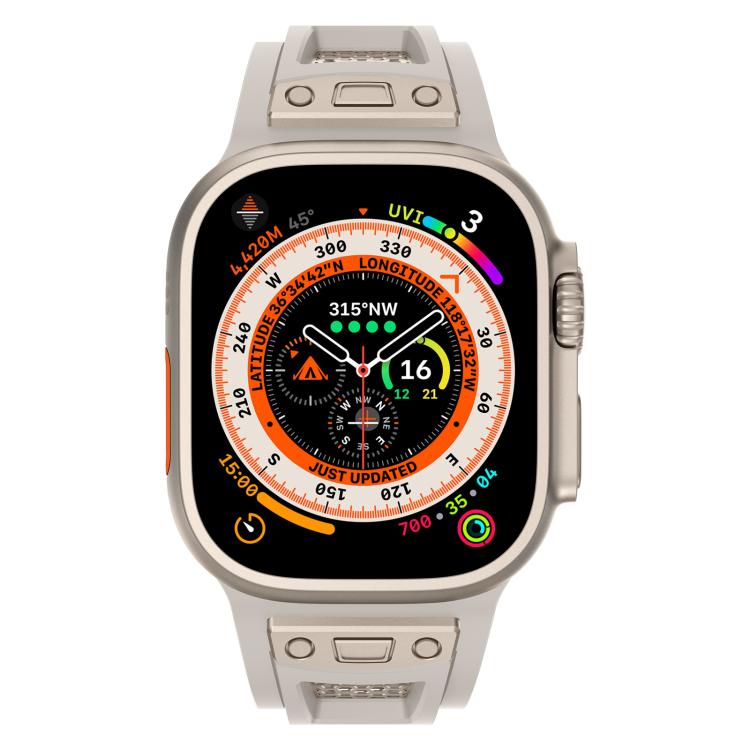 For Apple Watch 46mm / 49mm / 45mm / 44mm Kalebol Honeycomb TPU Titanium Mesh Strap(Starlight Titanium Net) - free shipping - PMC TechLife - Order now!