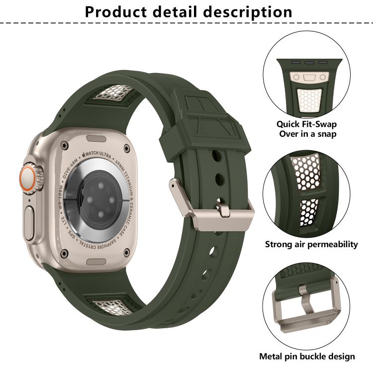 For Apple Watch 46mm / 49mm / 45mm / 44mm Kalebol Honeycomb TPU Titanium Mesh Strap(Orange Titanium Net) - free shipping - PMC TechLife - Order now!
