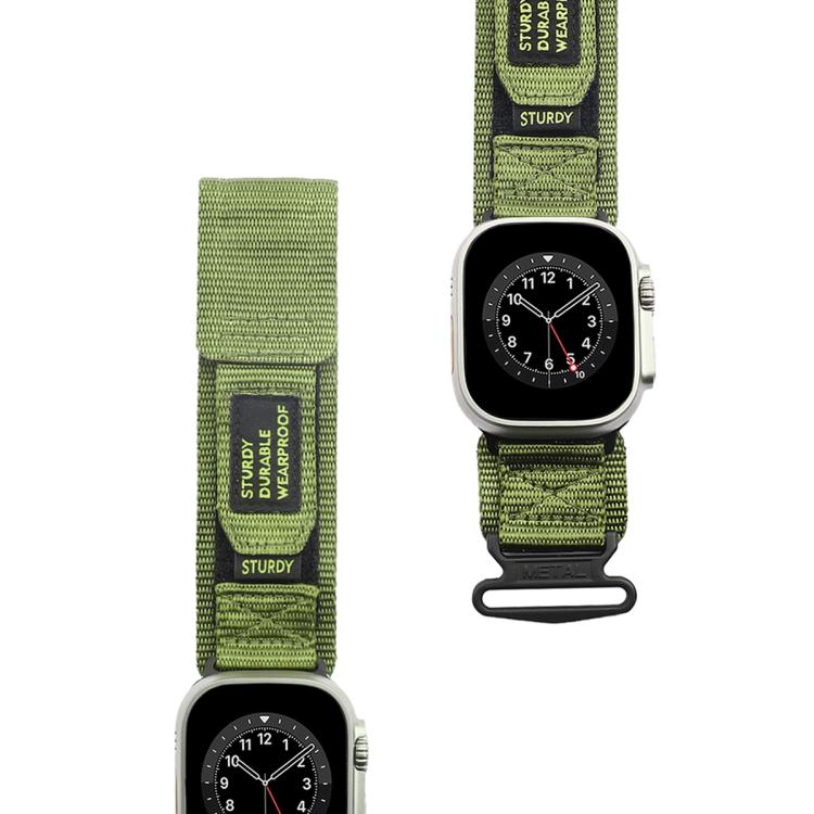 For Apple Watch 46mm / 49mm / 45mm / 44mm Kalebol Simple Two Section Nylon Strap(Army Green) - Watch Bands by Kalebol | Online Shopping South Africa | PMC TechLife | Buy Now Pay Later Mobicred