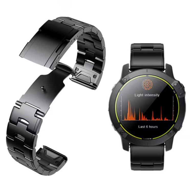 For Garmin Watch 26mm Oracle Titanium Alloy Watch Band(Black) - Watch Bands by PMc TechLife | Online Shopping South Africa | PMc TechLife | Buy Now Pay Later Mobicred