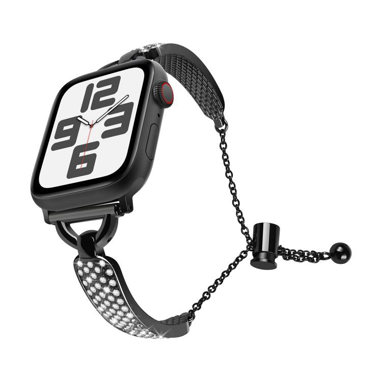 For Apple Watch 42mm / 41mm / 40mm / 38mm Kalebol Stone Curved Zinc Alloy Strap(Black) - Watch Bands by Kalebol | Online Shopping South Africa | PMC TechLife | Buy Now Pay Later Mobicred