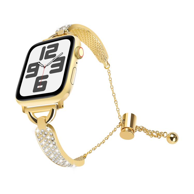 For Apple Watch 42mm / 41mm / 40mm / 38mm Kalebol Stone Curved Zinc Alloy Strap(Gold) - free shipping - PMC TechLife - Order now!