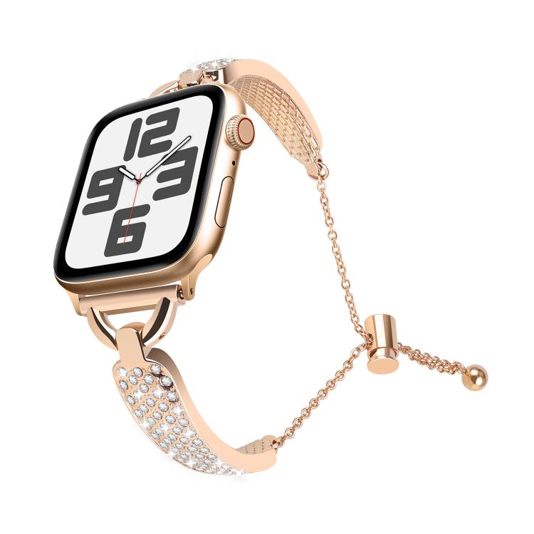 For Apple Watch 42mm / 41mm / 40mm / 38mm Kalebol Stone Curved Zinc Alloy Strap(Rose Pink) - Watch Bands by Kalebol | Online Shopping South Africa | PMC TechLife | Buy Now Pay Later Mobicred
