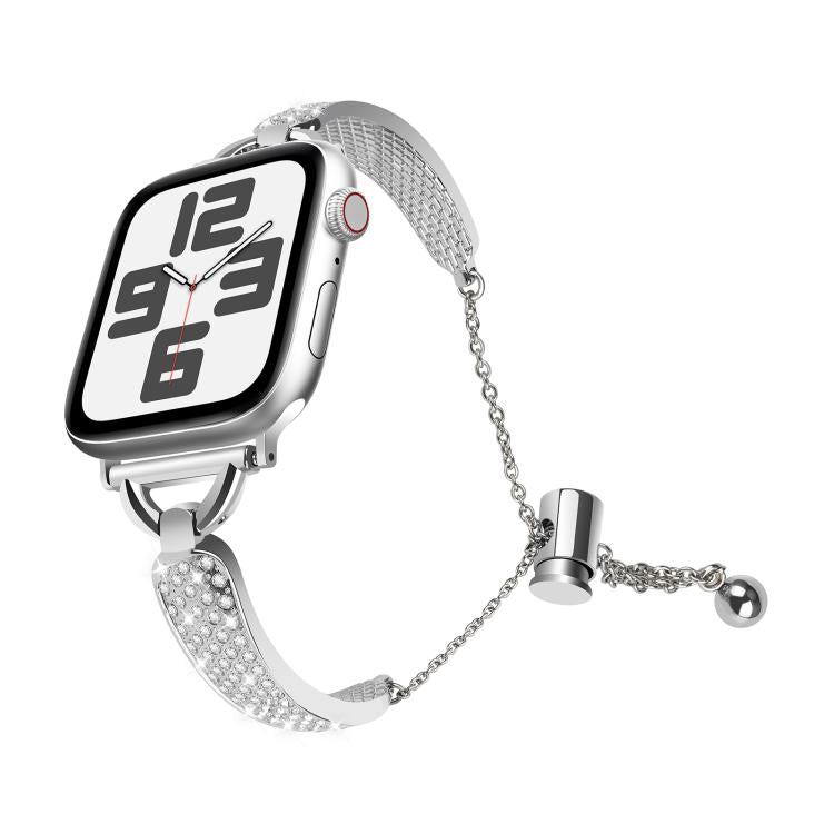 For Apple Watch 42mm / 41mm / 40mm / 38mm Kalebol Stone Curved Zinc Alloy Strap(Silver) - free shipping - PMC TechLife - Order now!