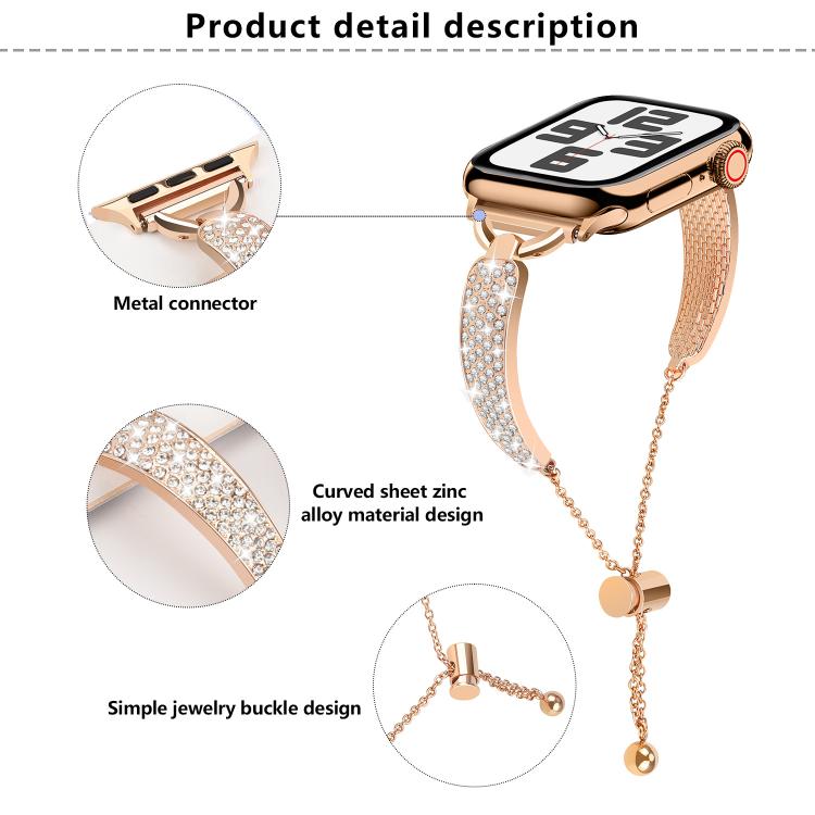 For Apple Watch 42mm / 41mm / 40mm / 38mm Kalebol Stone Curved Zinc Alloy Strap(Gold) - free shipping - PMC TechLife - Order now!