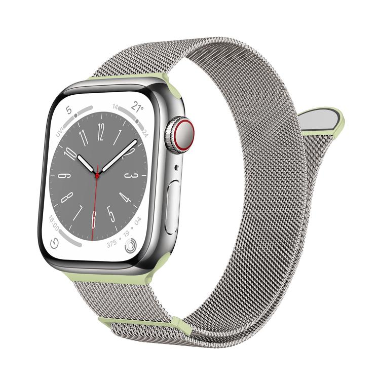 For Apple Watch 42mm / 41mm / 40mm / 38mm Kalebol Semi-round Tail Milan Stainless Steel Strap(Starlight Green) - free shipping - PMC TechLife - Order now!