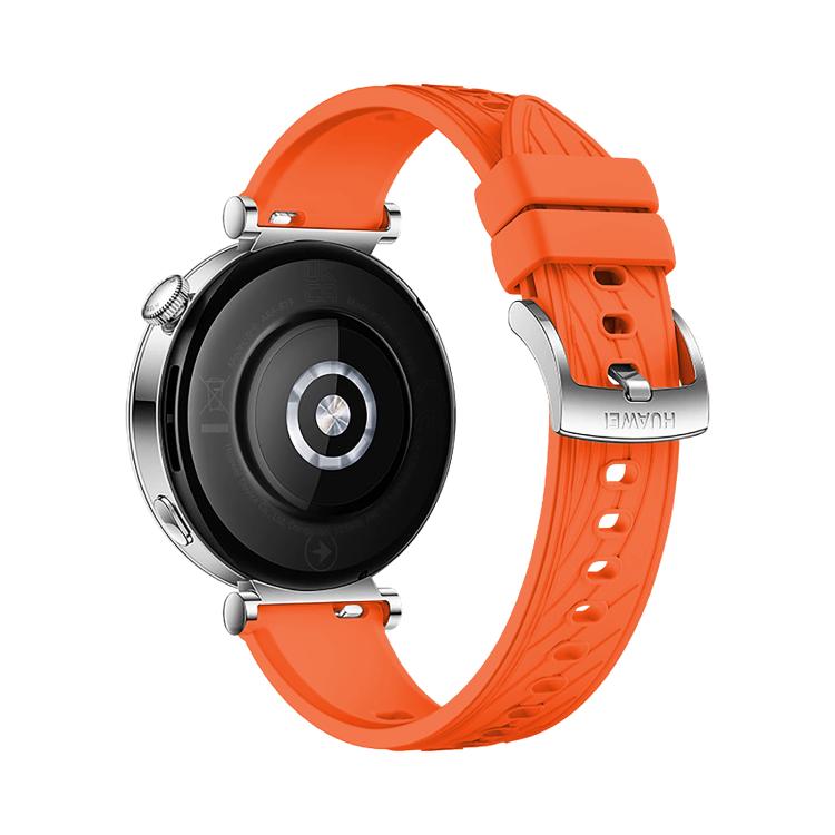 Kalebol 18mm Universal Textured Silicone Silver Buckle Strap(Orange) - free shipping - PMc TechLife - Order now!