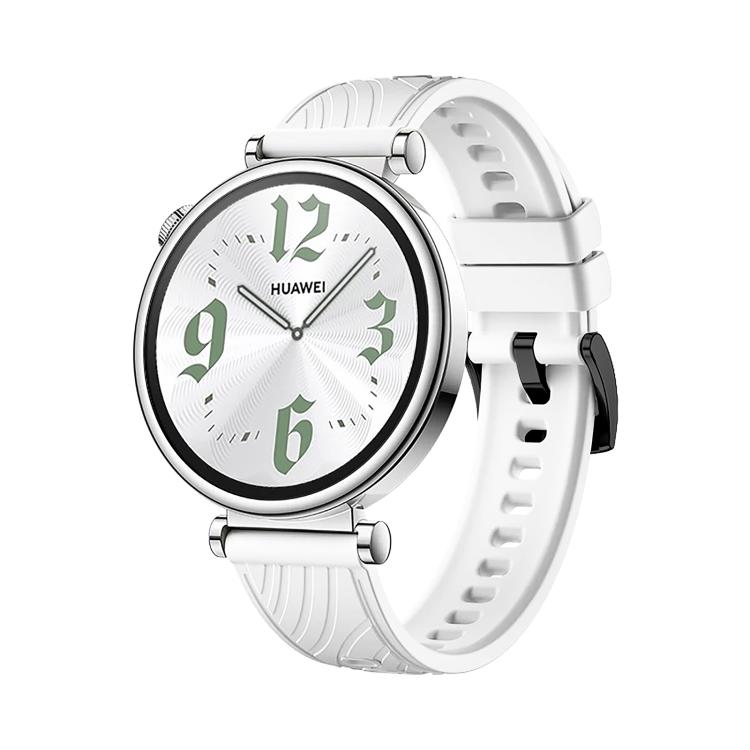 Kalebol 18mm Universal Textured Silicone Black Buckle Strap(White) - 18mm Bands by Kalebol | Online Shopping South Africa | PMc TechLife | Buy Now Pay Later Mobicred