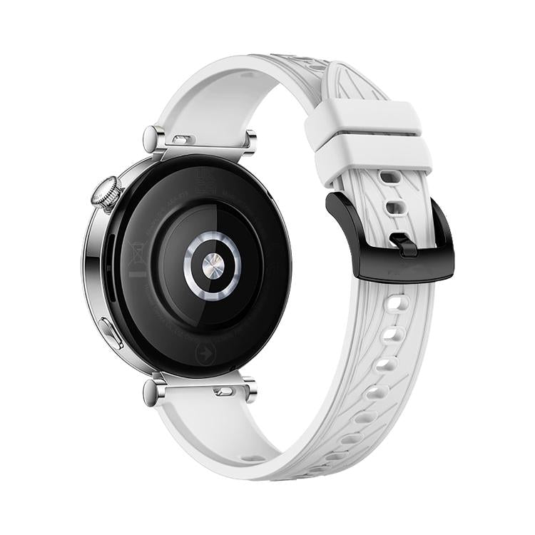 Kalebol 18mm Universal Textured Silicone Black Buckle Strap(White) - 18mm Bands by Kalebol | Online Shopping South Africa | PMc TechLife | Buy Now Pay Later Mobicred