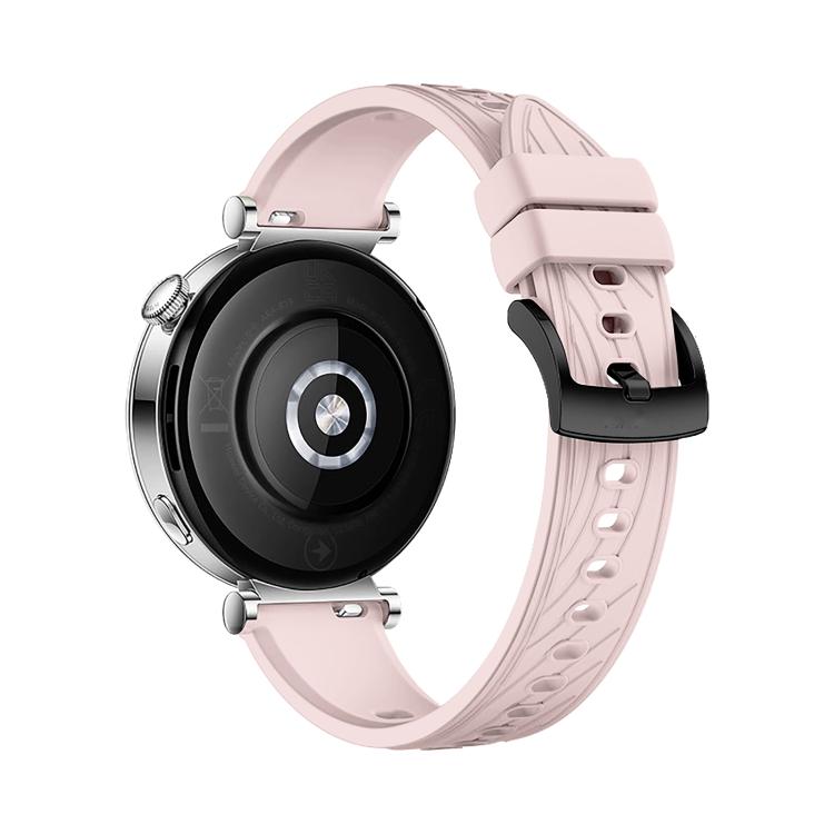 Kalebol 18mm Universal Textured Silicone Black Buckle Strap(Pink) - 18mm Bands by Kalebol | Online Shopping South Africa | PMc TechLife | Buy Now Pay Later Mobicred