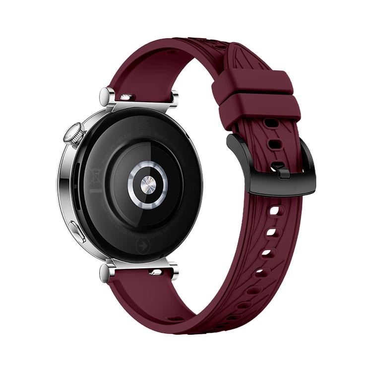 Kalebol 18mm Universal Textured Silicone Black Buckle Strap(Wine Red) - free shipping - PMc TechLife - Order now!