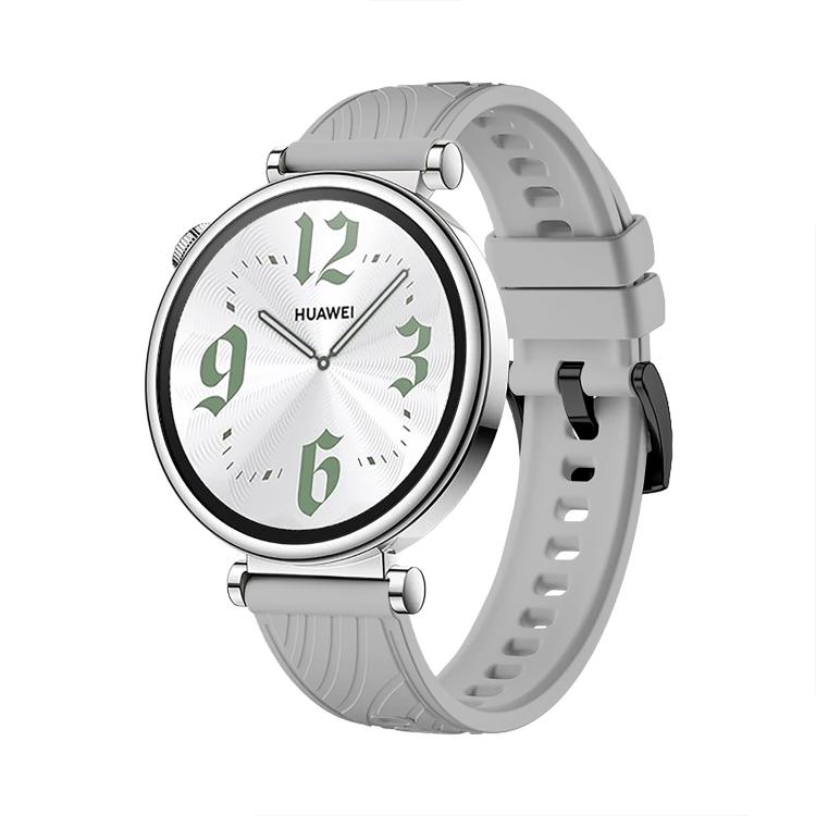 Kalebol 18mm Universal Textured Silicone Black Buckle Strap(Light Grey) - 18mm Bands by Kalebol | Online Shopping South Africa | PMc TechLife | Buy Now Pay Later Mobicred