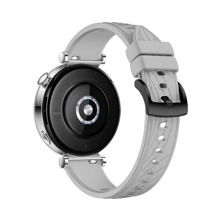 Kalebol 18mm Universal Textured Silicone Black Buckle Strap(Light Grey) - 18mm Bands by Kalebol | Online Shopping South Africa | PMc TechLife | Buy Now Pay Later Mobicred