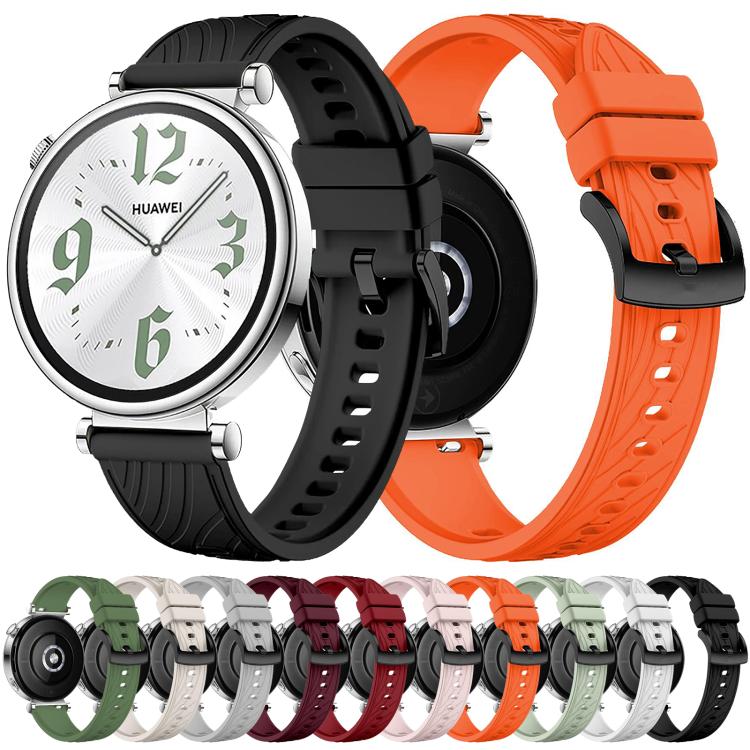Kalebol 18mm Universal Textured Silicone Black Buckle Strap(Light Grey) - 18mm Bands by Kalebol | Online Shopping South Africa | PMc TechLife | Buy Now Pay Later Mobicred