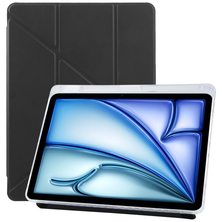 For iPad Air 13 2025 / 2024 / Pro 12.9 ZGA Genre Series Y-Fold Leather Tablet Case with Pen Slot(Black) - free shipping - PMc TechLife - Order now!