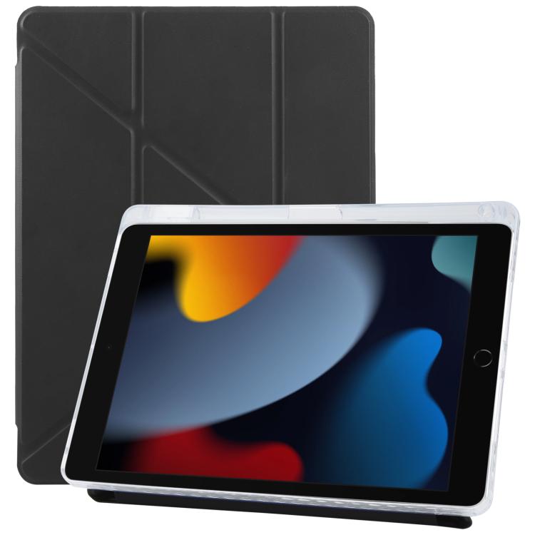 For iPad 10.2 2021 / Air 10.5 ZGA Genre Series Y-Fold Leather Tablet Case with Pen Slot(Black) - free shipping - PMc TechLife - Order now!