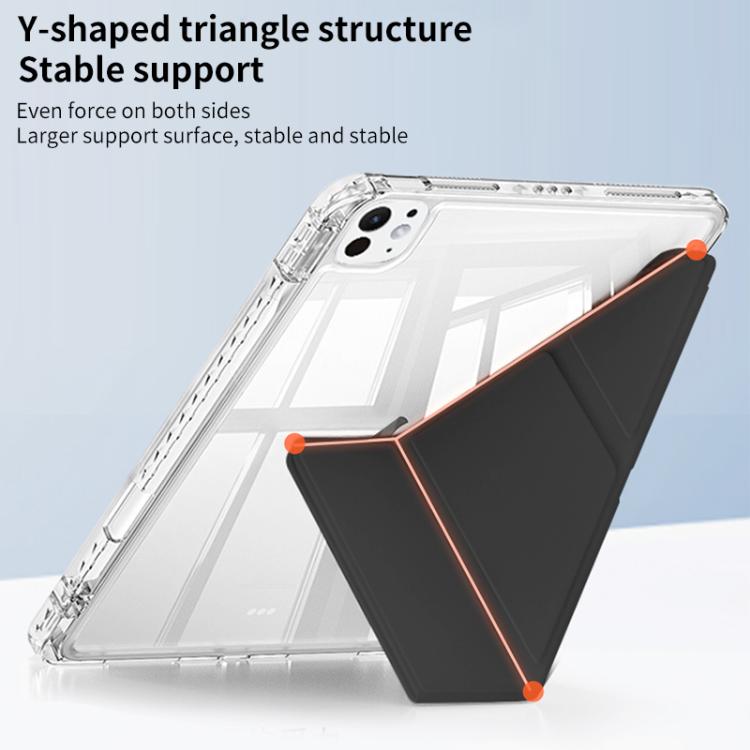 For iPad Pro 11 2022 / 2021 ZGA Genre Series Y-Fold Leather Tablet Case with Pen Slot(Black) - free shipping - PMc TechLife - Order now!