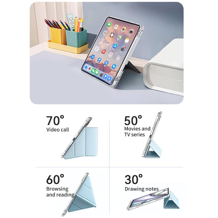 For iPad Pro 13 2024 ZGA Genre Series Y-Fold Leather Tablet Case with Pen Slot(Blue) - free shipping - PMc TechLife - Order now!