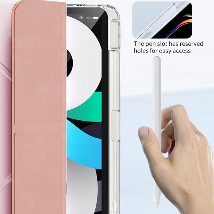 For iPad Pro 11 2024 ZGA Genre Series Y-Fold Leather Tablet Case with Pen Slot(Pink) - free shipping - PMc TechLife - Order now!