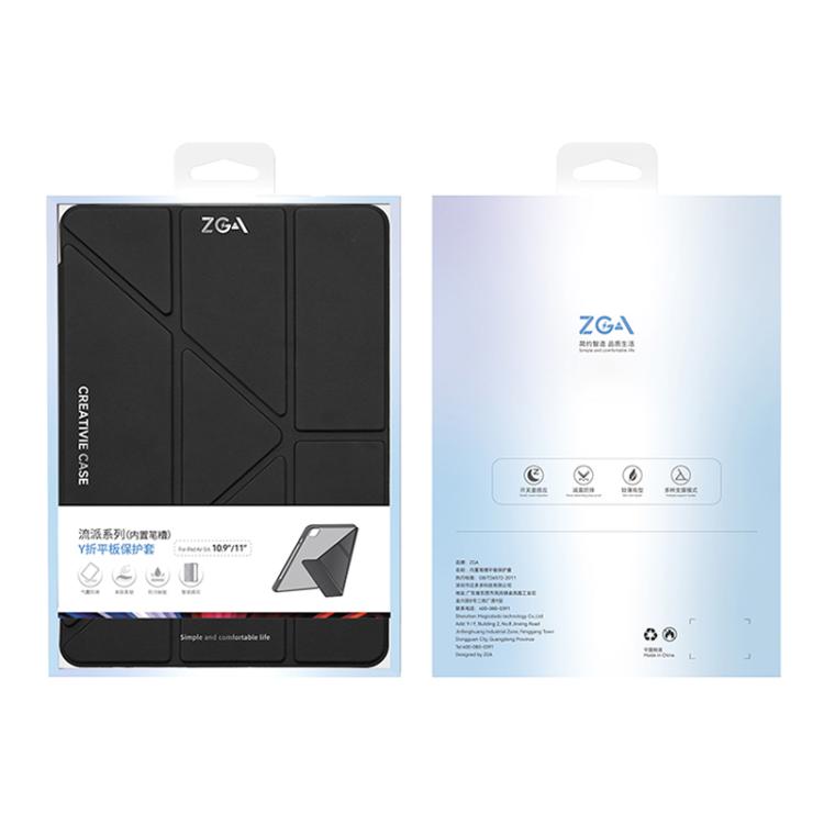 For iPad Air 2022 / 2020 10.9 ZGA Genre Series Y-Fold Leather Tablet Case with Pen Slot(Pink) - free shipping - PMc TechLife - Order now!