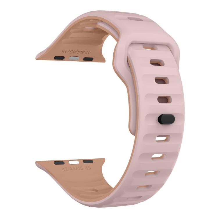 For Apple Watch 42mm / 41mm / 40mm / 38mm Kalebol Wave Reverse Buckle Two-color Silicone Strap(Oxford Pink Rose Grey) - Watch Bands by Kalebol | Online Shopping South Africa | PMC TechLife | Buy Now Pay Later Mobicred