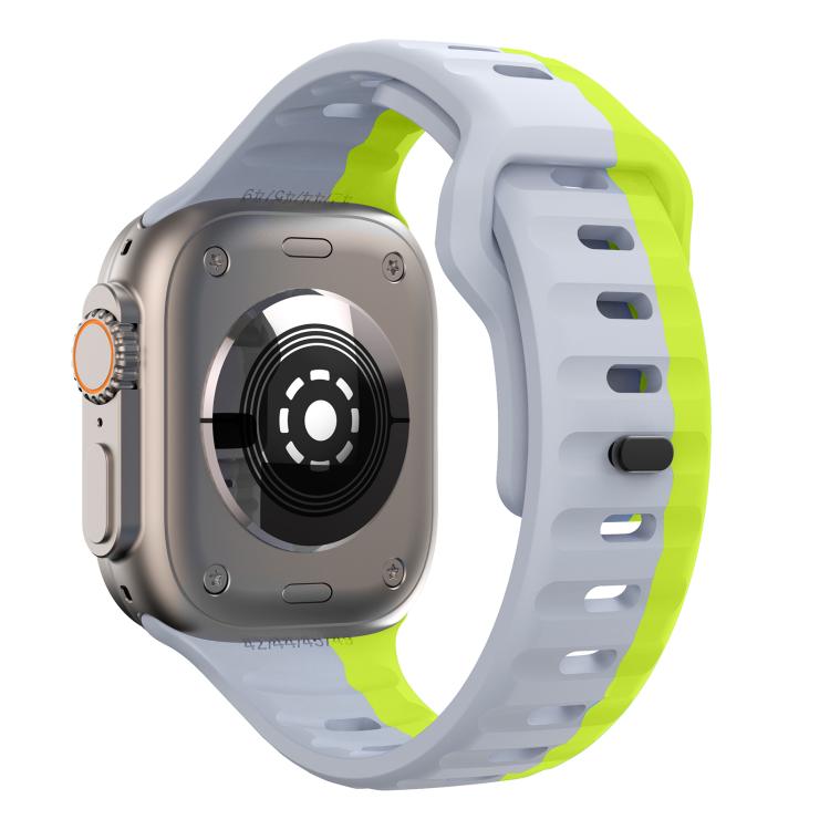 For Apple Watch 42mm / 41mm / 40mm / 38mm Kalebol Wave Reverse Buckle Two-color Silicone Strap(Wild Path Grey Green) - Watch Bands by Kalebol | Online Shopping South Africa | PMC TechLife | Buy Now Pay Later Mobicred